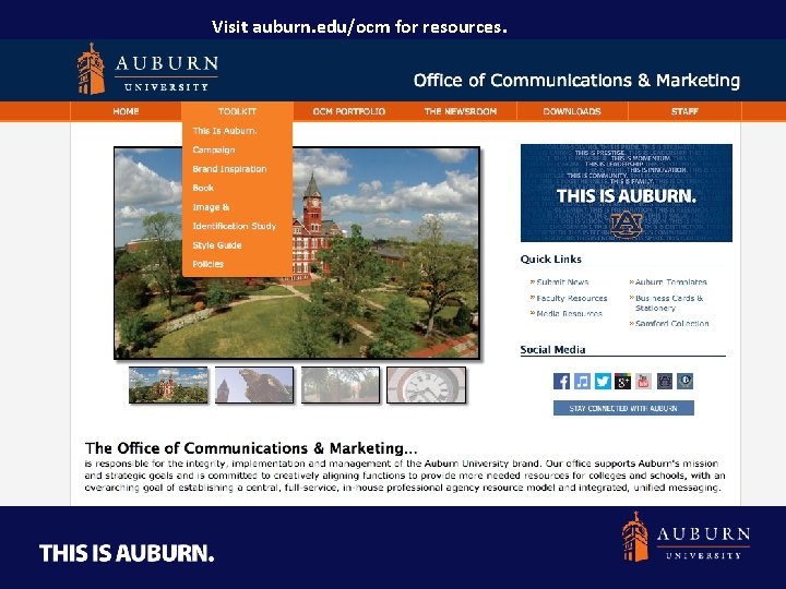 Visit auburn. edu/ocm for resources. 
