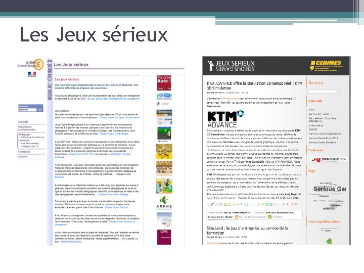 Les Jeux sérieux 