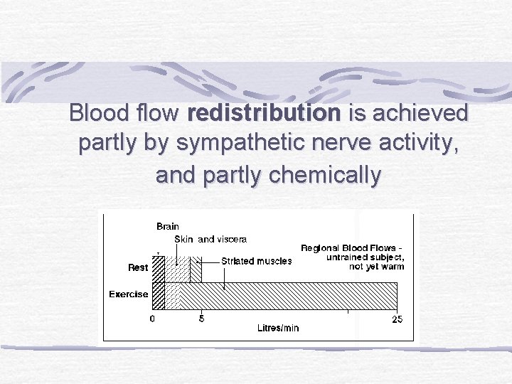 Blood flow redistribution is achieved partly by sympathetic nerve activity, and partly chemically 