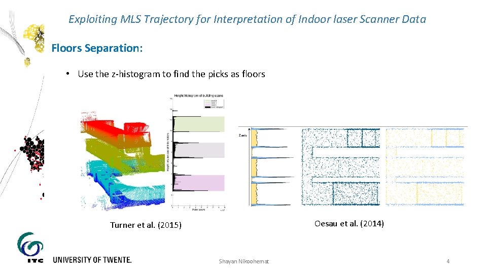 Exploiting MLS Trajectory for Interpretation of Indoor laser Scanner Data Floors Separation: • Use