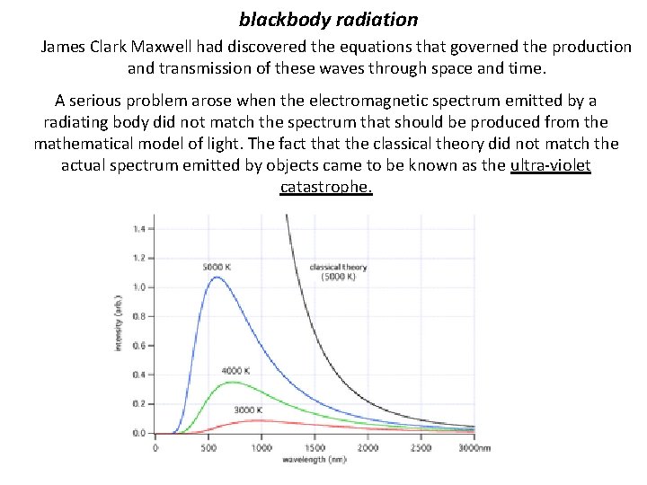 blackbody radiation James Clark Maxwell had discovered the equations that governed the production and