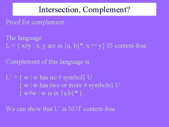 Noncf Languages The Language L Anbncn N 0