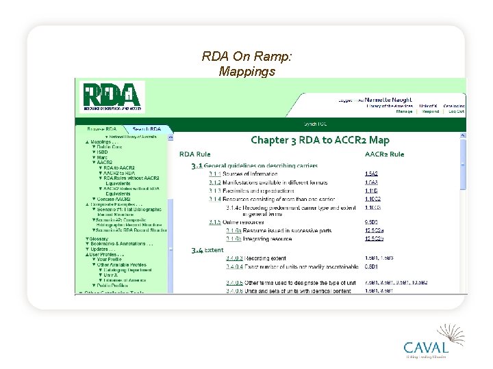 RDA On Ramp: Mappings 