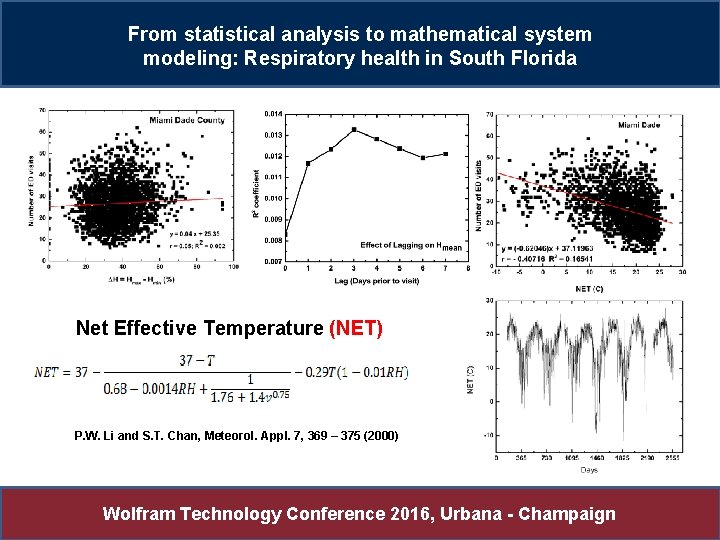 From statistical analysis to mathematical system modeling: Respiratory health in South Florida Net Effective