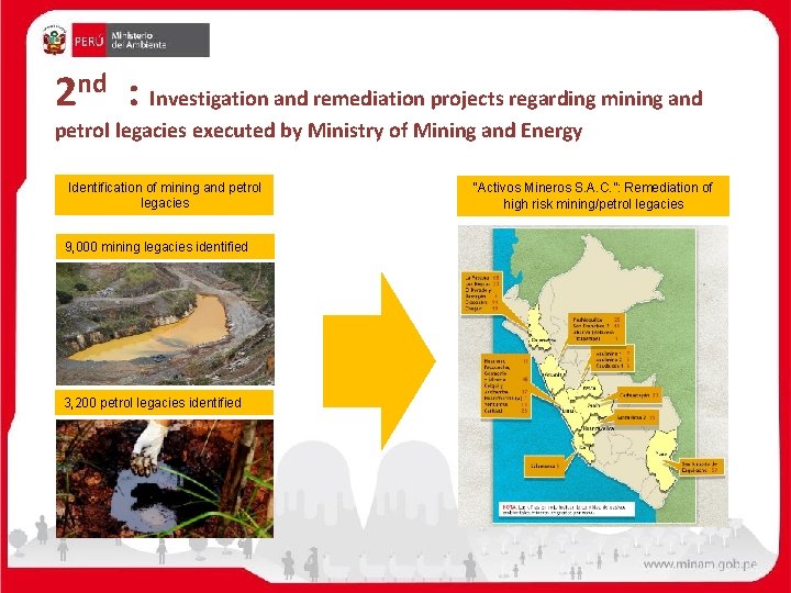 2 nd : Investigation and remediation projects regarding mining and petrol legacies executed by