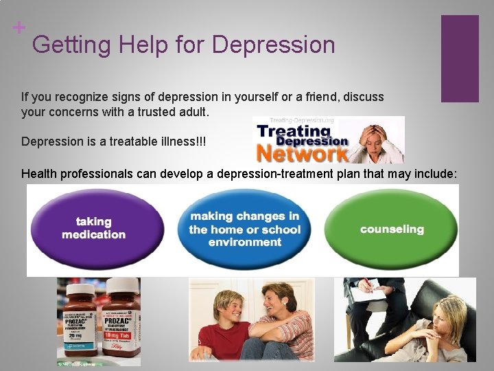 + Getting Help for Depression If you recognize signs of depression in yourself or