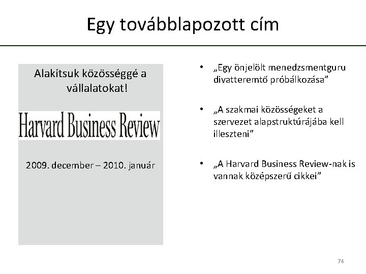 Egy továbblapozott cím Alakítsuk közösséggé a vállalatokat! • „Egy önjelölt menedzsmentguru divatteremtő próbálkozása” •