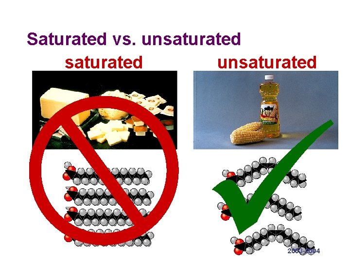 Saturated vs. unsaturated 2003 -2004 