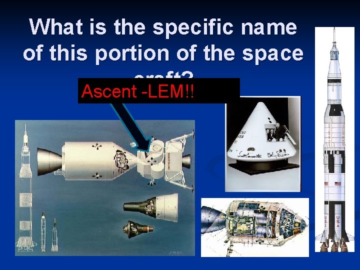 What is the specific name of this portion of the space craft? Ascent -LEM!!