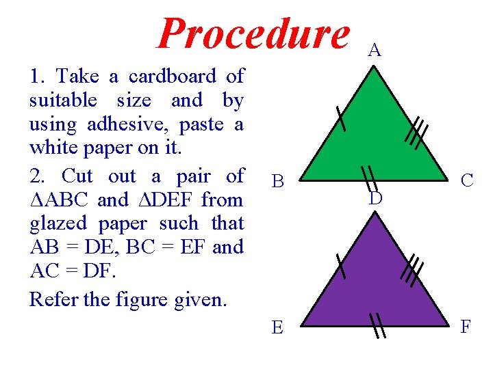 Procedure 1. Take a cardboard of suitable size and by using adhesive, paste a