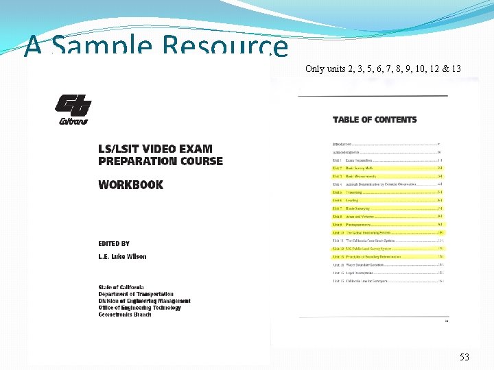 A Sample Resource Only units 2, 3, 5, 6, 7, 8, 9, 10, 12