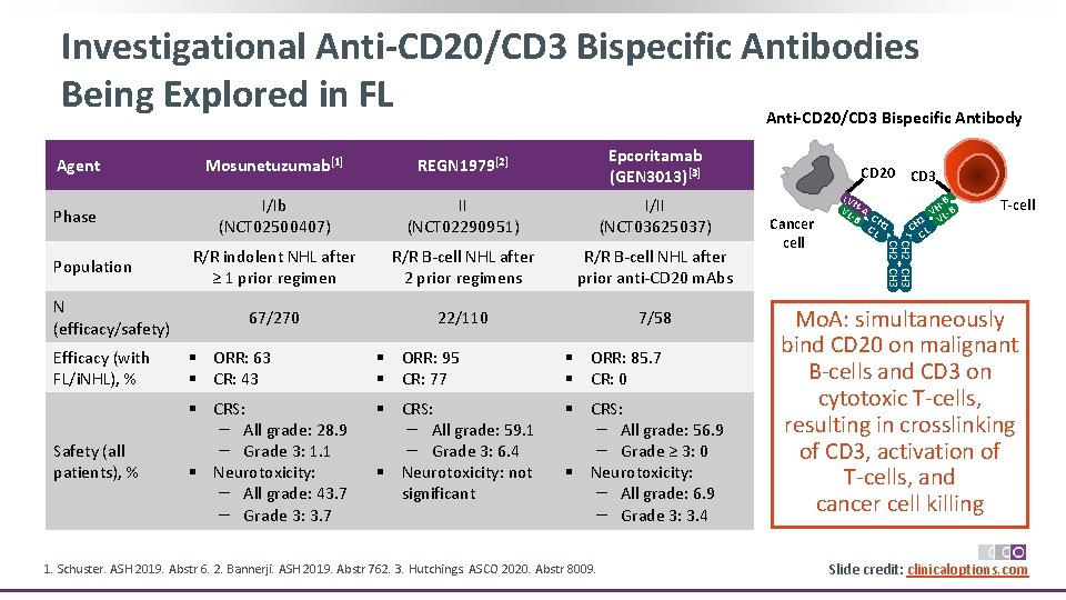 Investigational Anti-CD 20/CD 3 Bispecific Antibodies Being Explored in FL Anti-CD 20/CD 3 Bispecific