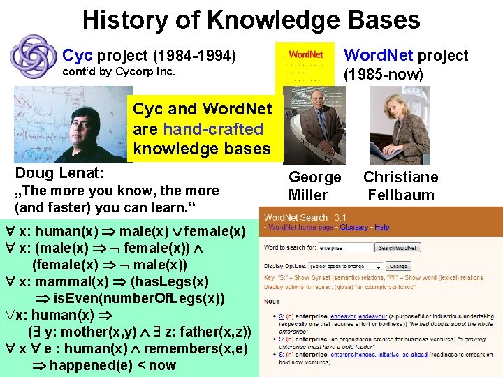 Cyc Project Knowledge Harvesting in the Big Data Era Fabian