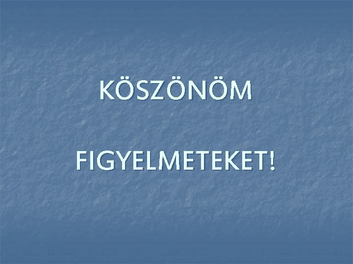 KÖSZÖNÖM FIGYELMETEKET! 