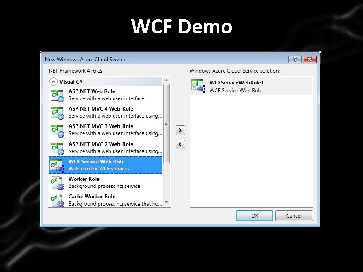 Click to edit WCF Master Demotitle style • Click to edit Master text styles