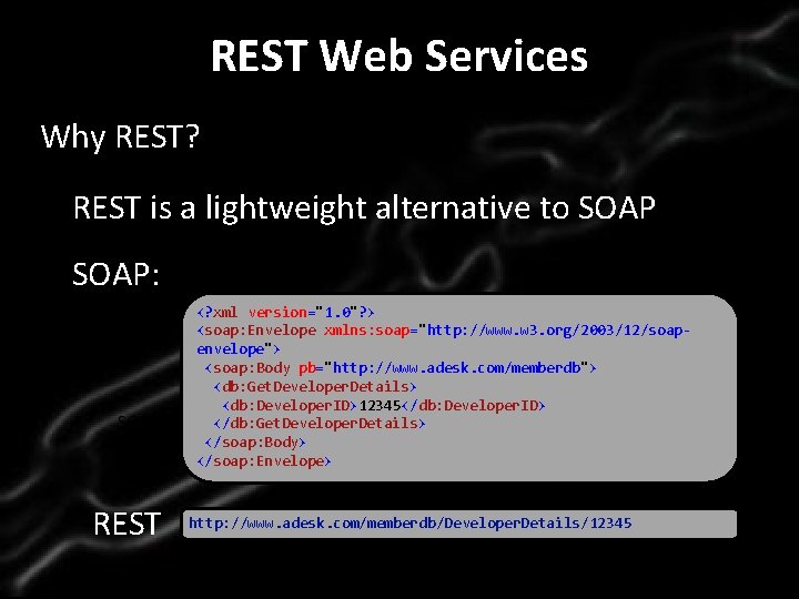 REST Services Click to edit. Web Master title style Why REST? • Click to