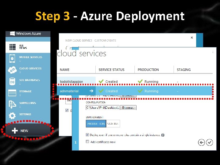 Click Stepto 3 edit - Azure Master Deployment title style • Click to edit