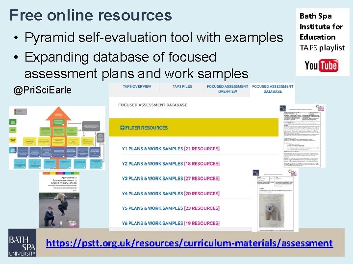 Free online resources • Pyramid self-evaluation tool with examples • Expanding database of focused