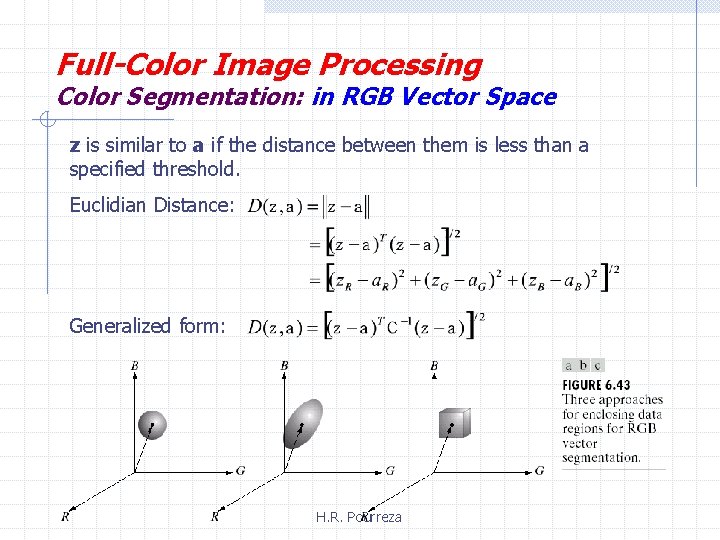 Full-Color Image Processing Color Segmentation: in RGB Vector Space z is similar to a