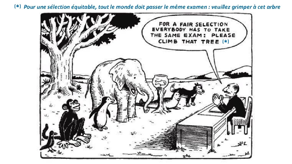 ( *) Pour une sélection équitable, tout le monde doit passer le même examen