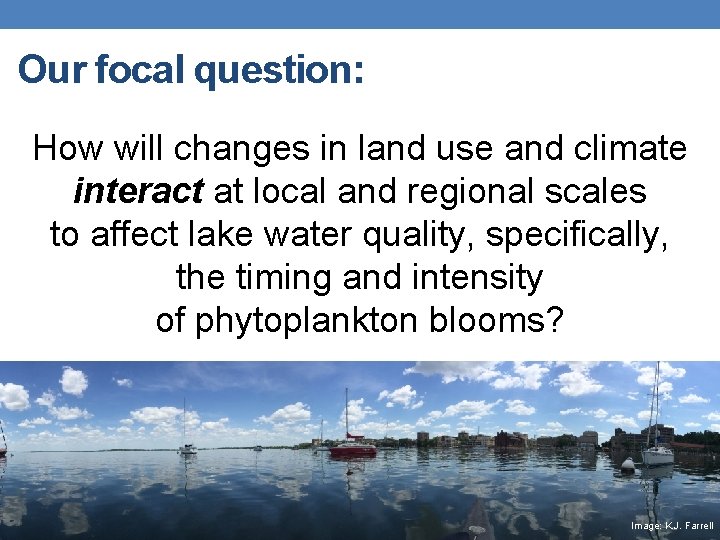 Our focal question: How will changes in land use and climate interact at local