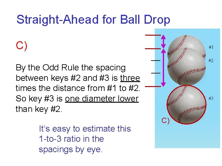 Straight-Ahead for Ball Drop C) By the Odd Rule the spacing between keys #2