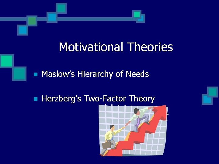 Motivational Theories n Maslow’s Hierarchy of Needs n Herzberg’s Two-Factor Theory 
