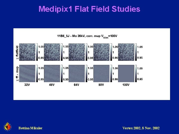 Medipix 1 Flat Field Studies Bettina Mikulec Vertex 2002, 8 Nov. 2002 