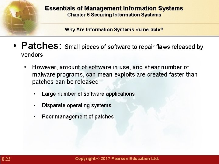 Essentials of Management Information Systems Chapter 8 Securing Information Systems Why Are Information Systems