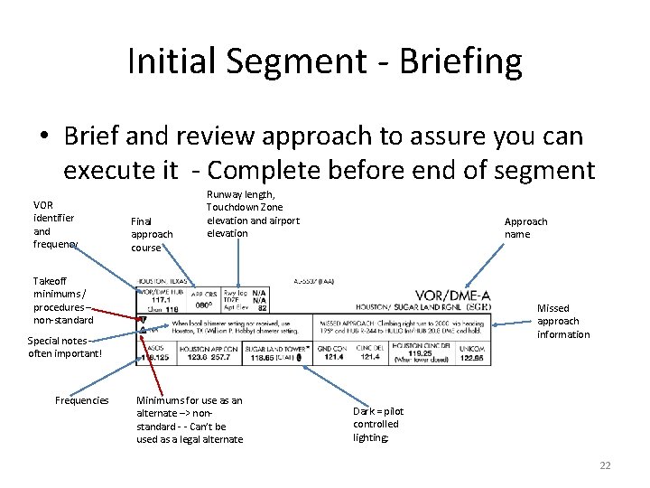 Initial Segment - Briefing • Brief and review approach to assure you can execute