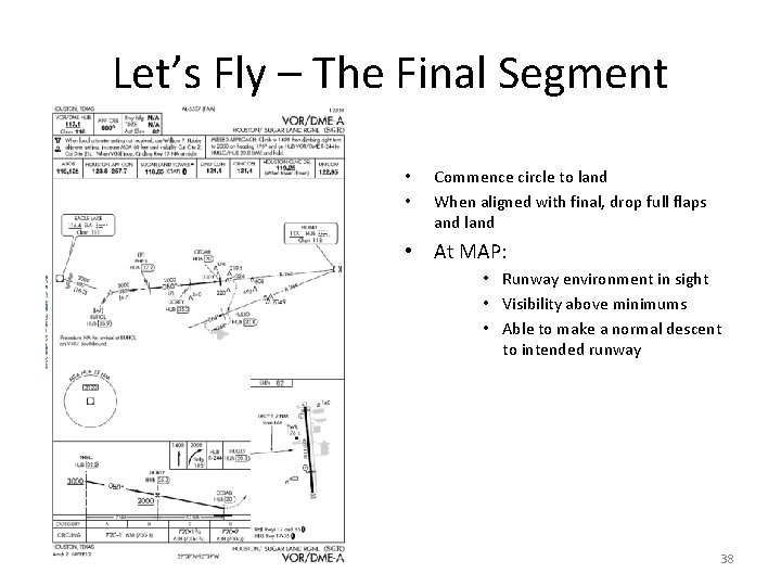 Let’s Fly – The Final Segment • • Commence circle to land When aligned