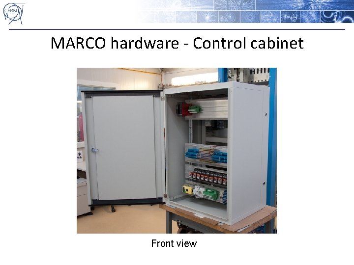 MARCO hardware - Control cabinet Front view 