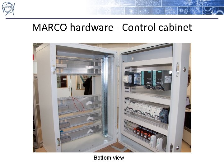 MARCO hardware - Control cabinet Bottom view 