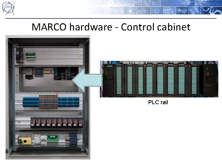 MARCO hardware - Control cabinet PLC rail 