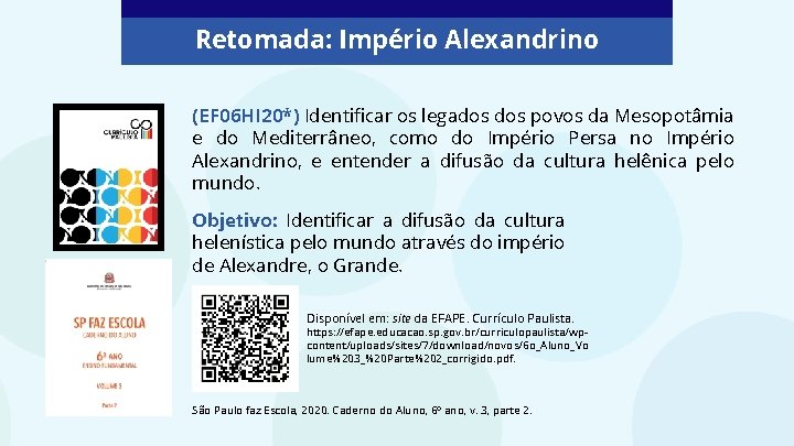 Retomada: Império Alexandrino (EF 06 HI 20*) Identificar os legados povos da Mesopotâmia e