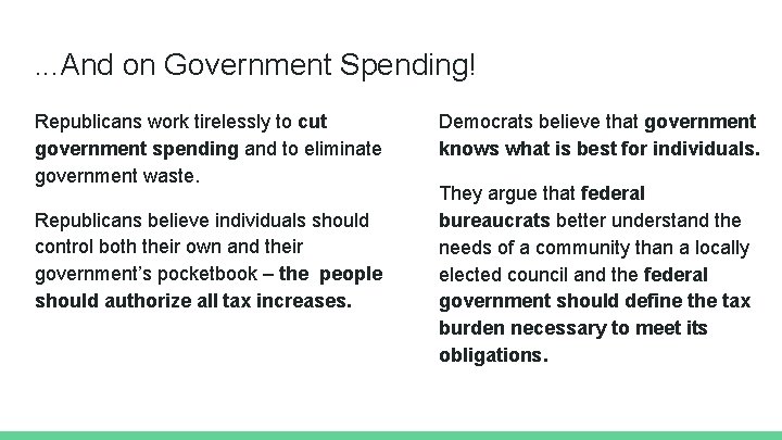 . . . And on Government Spending! Republicans work tirelessly to cut government spending