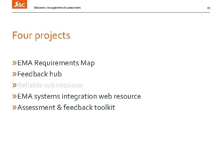 Electronic management of assessment Four projects » EMA Requirements Map » Feedback hub »