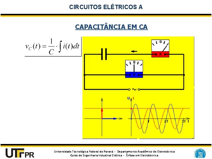 CIRCUITOS ELÉTRICOS A CAPACIT NCIA EM CA Universidade Tecnológica Federal do Paraná - Departamento