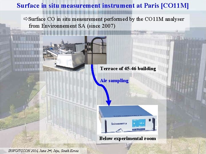 Surface in situ measurement instrument at Paris [CO 11 M] Surface CO in situ