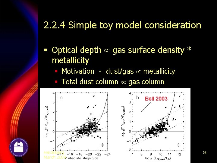 2. 2. 4 Simple toy model consideration § Optical depth gas surface density *