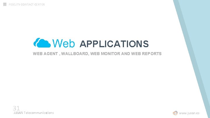 FIDELITY CONTACT CENTER APPLICATIONS WEB AGENT , WALLBOARD, WEB MONITOR AND WEB REPORTS 31