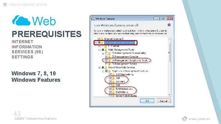 FIDELITY CONTACT CENTER PREREQUISITES INTERNET INFORMATION SERVICES (IIS) SETTINGS Windows 7, 8, 10 Windows