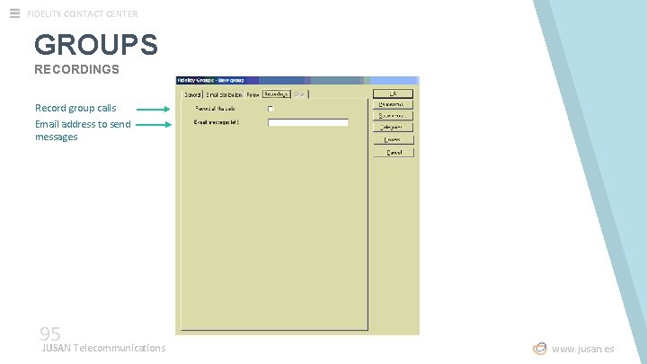 FIDELITY CONTACT CENTER GROUPS RECORDINGS Record group calls Email address to send messages 95