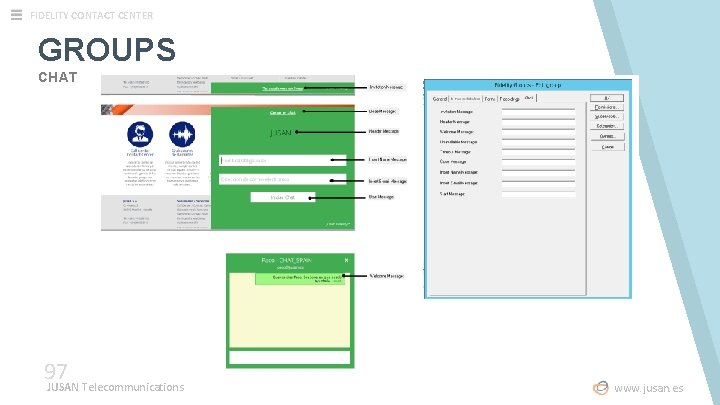 FIDELITY CONTACT CENTER GROUPS CHAT 97 JUSAN Telecommunications www. jusan. es 