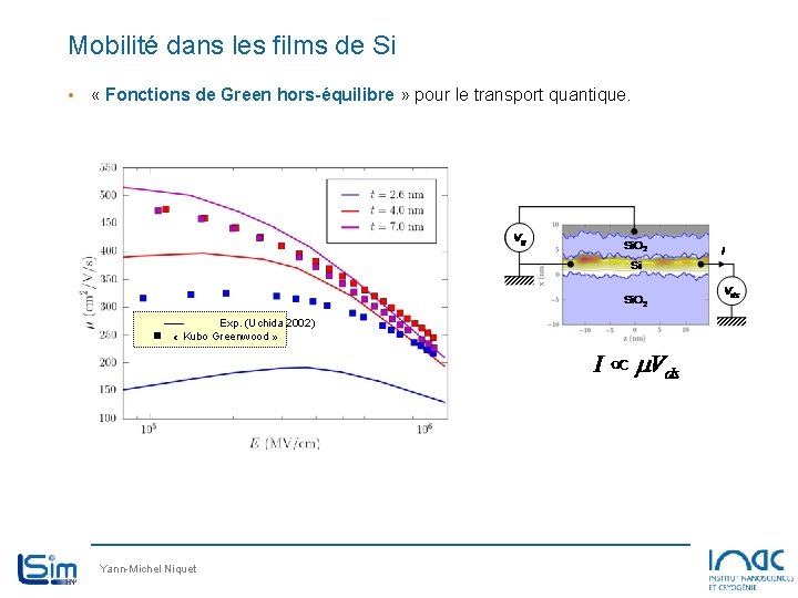 Mobilité dans les films de Si • « Fonctions de Green hors-équilibre » pour Mobilité dans les films de Si • « Fonctions de Green hors-équilibre » pour