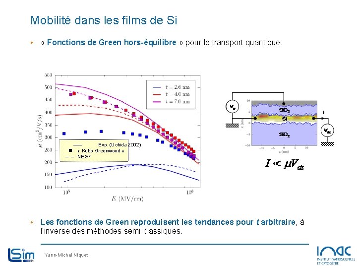 Mobilité dans les films de Si • « Fonctions de Green hors-équilibre » pour Mobilité dans les films de Si • « Fonctions de Green hors-équilibre » pour