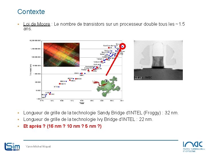 Contexte • Loi de Moore : Le nombre de transistors sur un processeur double Contexte • Loi de Moore : Le nombre de transistors sur un processeur double