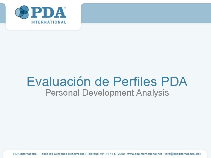 Evaluación de Perfiles PDA Personal Development Analysis 