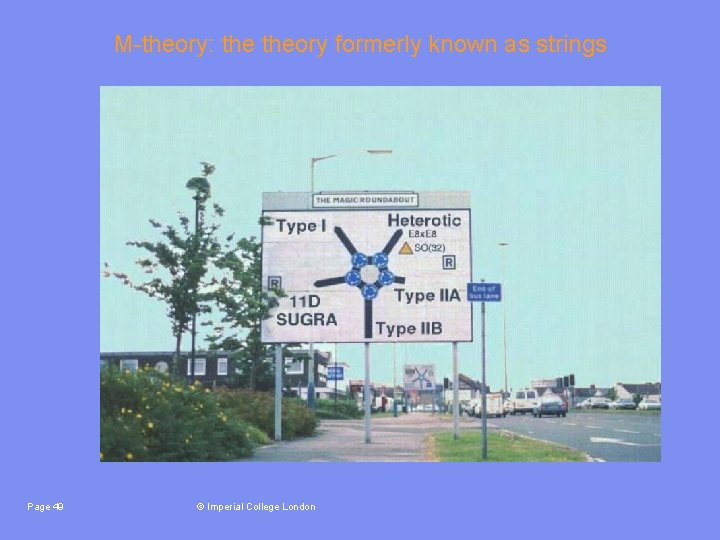 M-theory: theory formerly known as strings Page 49 © Imperial College London 
