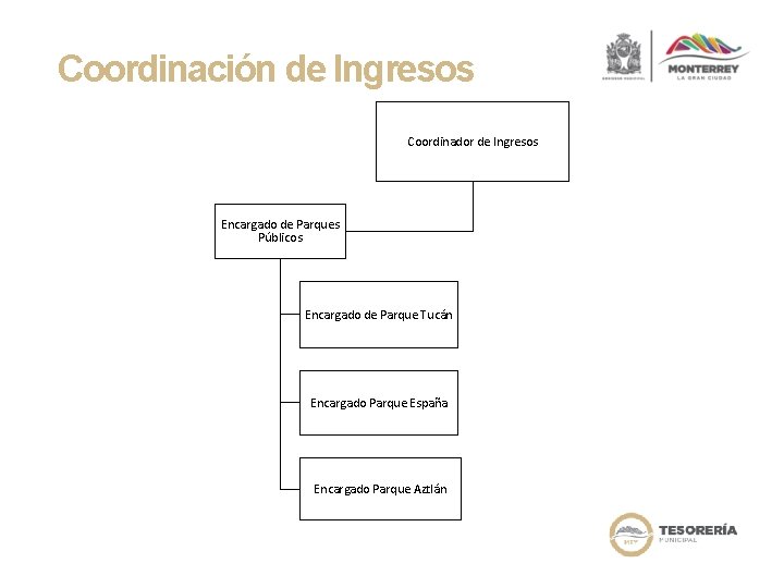 Coordinación de Ingresos Coordinador de Ingresos Encargado de Parques Públicos Encargado de Parque Tucán